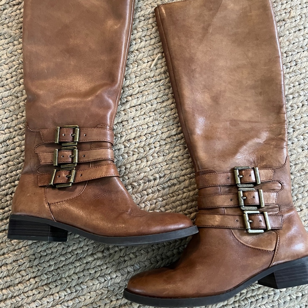 I. N. C. Leather Boot, Cognac, Size 6